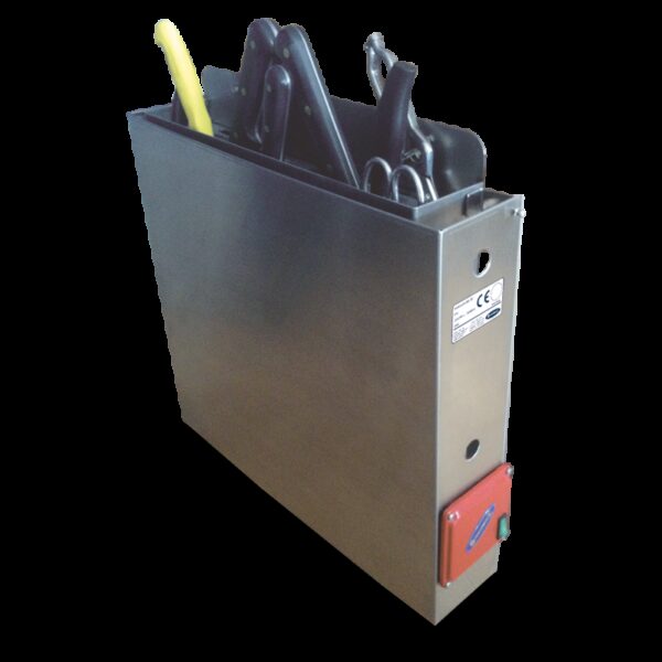 Esterilizador de cuchillos mediante agua caliente para adosar 580x110x580 mm.