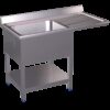 Fregadero para lavavajillas 1C,ED 1200x600x890 mm. Dimensiones cubeta 500x400x250 mm.