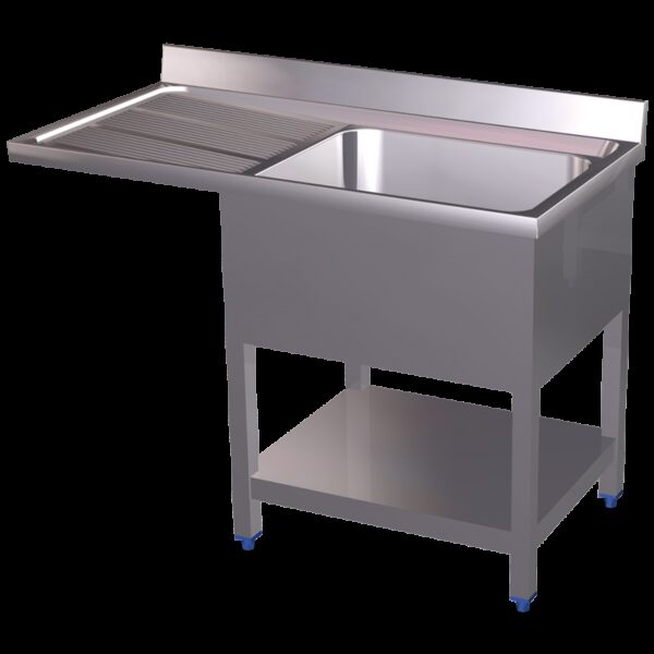 Fregadero para lavavajillas 1C,EI 1200x700x890 mm. Dimensiones cubeta 500x450x250 mm.