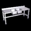 Fregadero con soporte 2C,2E 2000x600x850 mm. Dimensiones cubeta 500x400x250 mm.