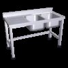 Fregadero con soporte 2C,EI 1600x600x850 mm. Dimensiones cubeta 500x400x250 mm.