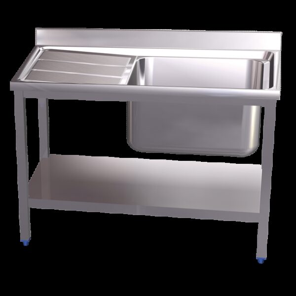 Fregadero c/soporte c/entre.1C,EI 1000x600x850 mm. Dimensiones cubeta 500x500x300 mm.