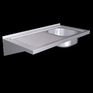 Fregadero colg. c/cartelas 1C,EI 800x500x200 mm. Dimensiones cubeta 340x370x150 mm.