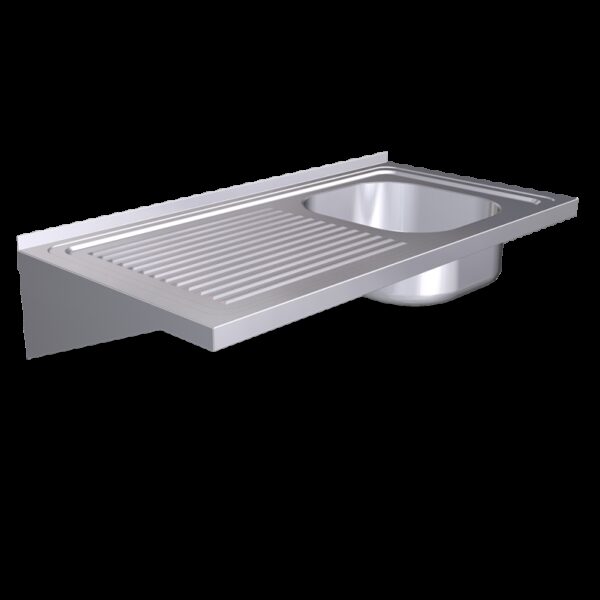 Fregadero colg. c/cartelas 1C,EI 1000x500x200 mm. Dimensiones cubeta 340x370x150 mm.