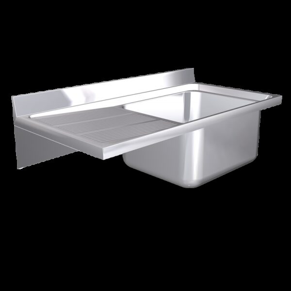 Fregadero colg. c/cartelas 1C,EI 1200x600x275 mm. Dimensiones cubeta 500x450x250 mm.