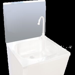 Peto postizo liso para acoplar a lavamanos de 450 mm. Dimensiones: 453x400 mm.