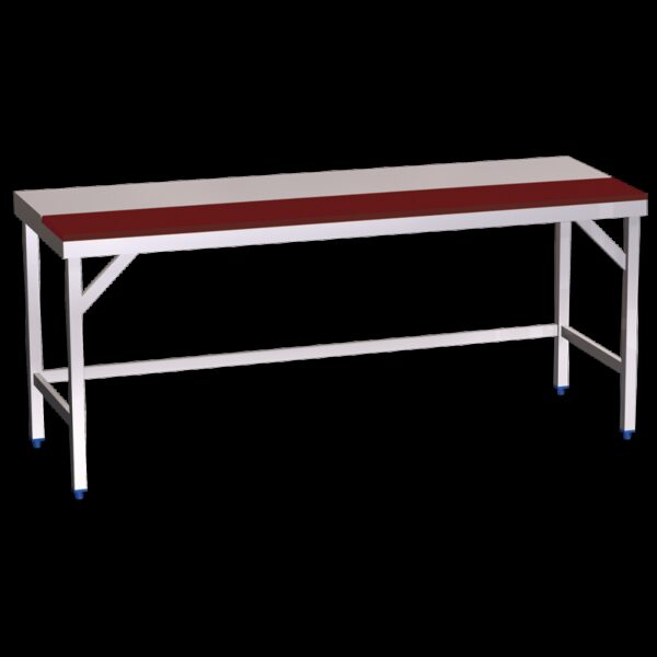 Mesa prepar.central fb.roja s/ent.1000x600x850 mm.