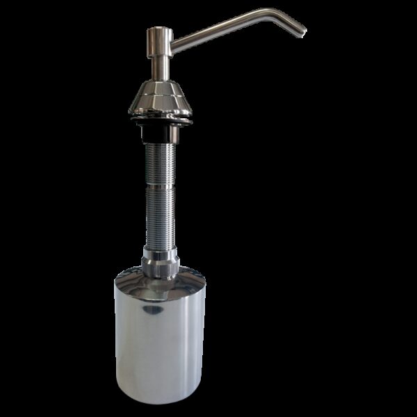Dosificador de jabón inoxidable 500 ml. modelo encastrable 140x75x200 mm.